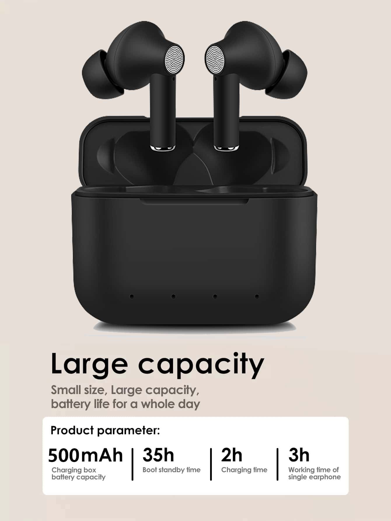 Half-Ear Design Waterproof Sweat Proof Touch Control Sports Gaming Wireless Earphone