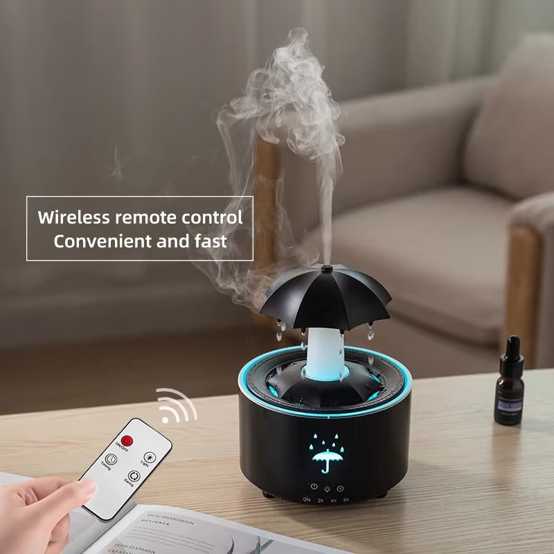 Creative Umbrella Water Drop Air Humidifier and Aromatherapy Diffuser with Colorful Lighting