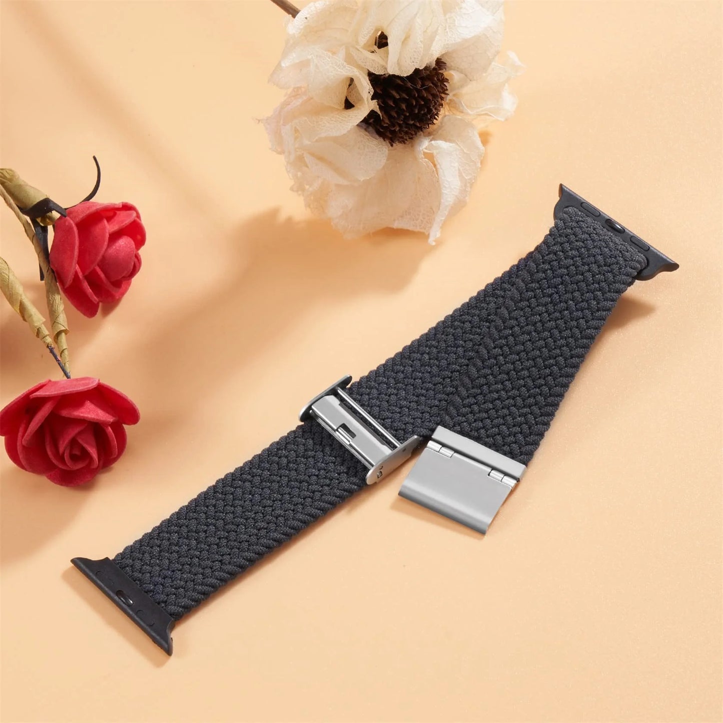 Stretchy Braided Loop Compatible with Apple Watch Bands 44Mm 40Mm 41Mm 45Mm 38Mm 42Mm 49Mm Women Men, Solace Elastics Stretch Nylon Sport Strap Wristband for Iwatch Bands Series 9 8 7 6 5 4 3 2 1 SE