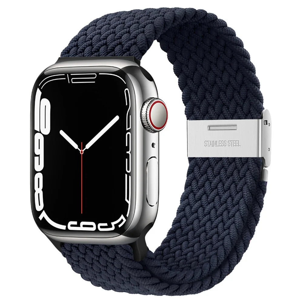 Stretchy Braided Loop Compatible with Apple Watch Bands 44Mm 40Mm 41Mm 45Mm 38Mm 42Mm 49Mm Women Men, Solace Elastics Stretch Nylon Sport Strap Wristband for Iwatch Bands Series 9 8 7 6 5 4 3 2 1 SE