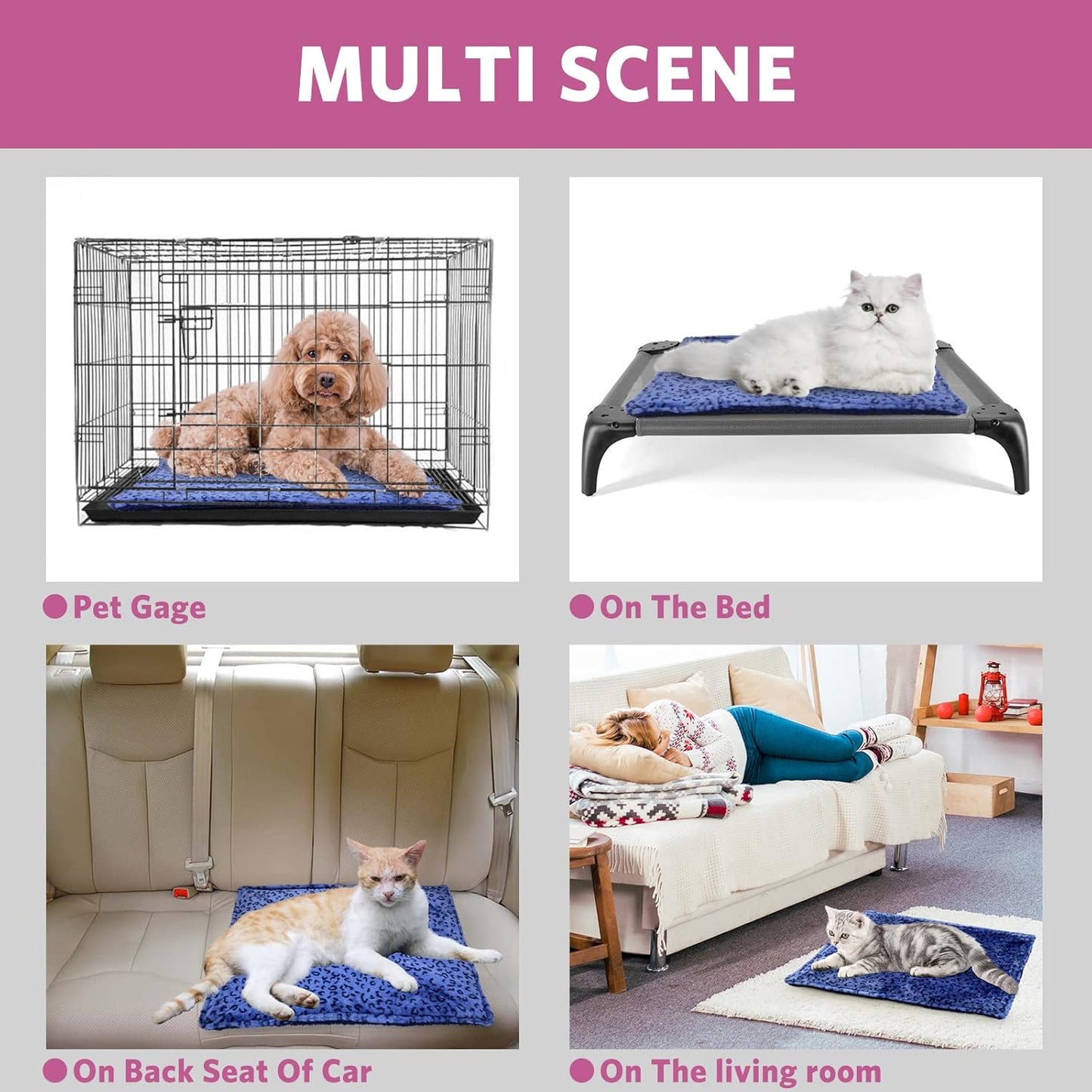 Self Warming Cat Bed, Super Soft Dog Bed, Self Heating Cat Pad