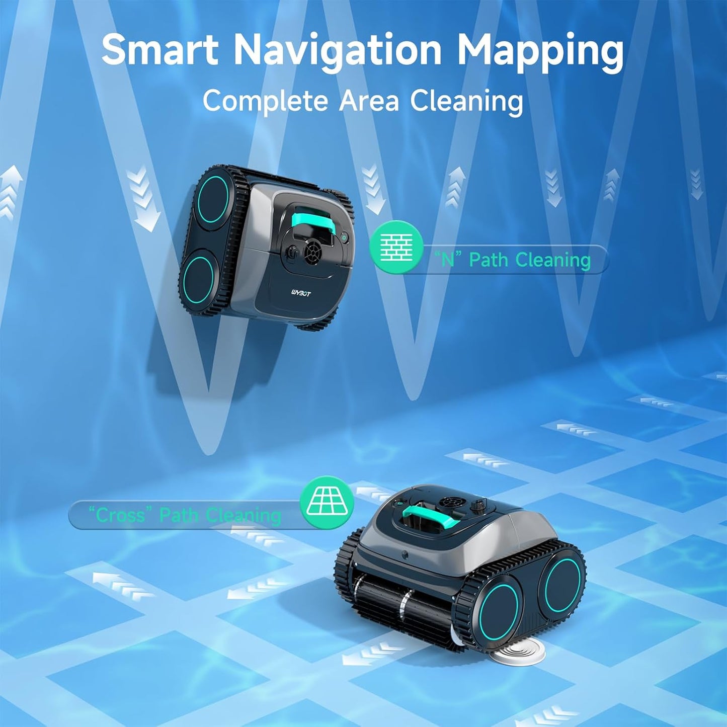 (2025 Upgrade) C1 Pool Robot Vacuum for Inground Pools, 4-In-1 Cordless Robotic Pool Cleaner Lasts 150Min, Triple-Motor up to 1,614 Sq.Ft, Smart APP Support, Auto Wall & Waterline Cleaning