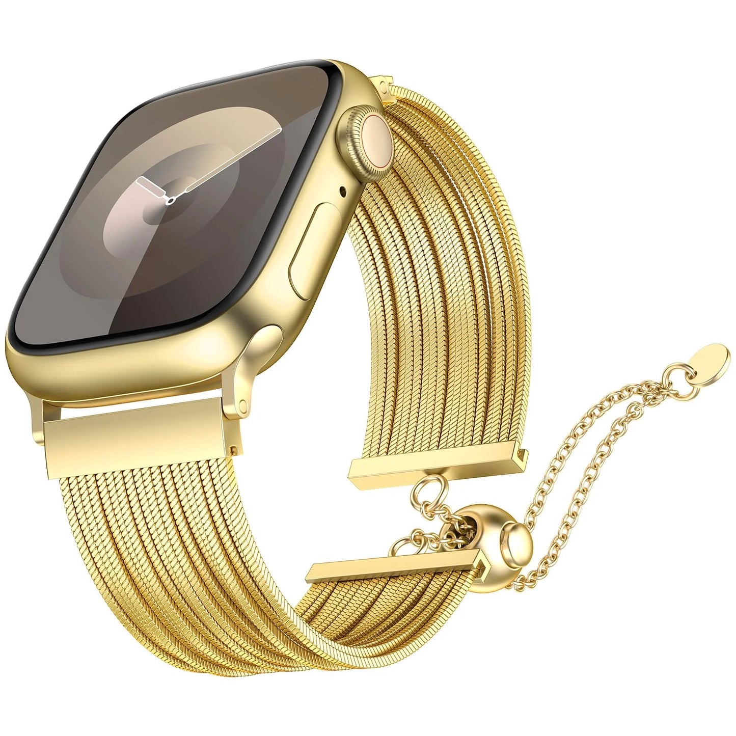 Compatible with Apple Watch Band Women 38Mm 40Mm 41Mm 44Mm 42Mm 45Mm 49Mm, Dressy Stainless Steel Tassel Strap Metal Chain Bracelet for Iwatch Bands Ultra SE Series 9 8 7 6 5 4 3 2 1