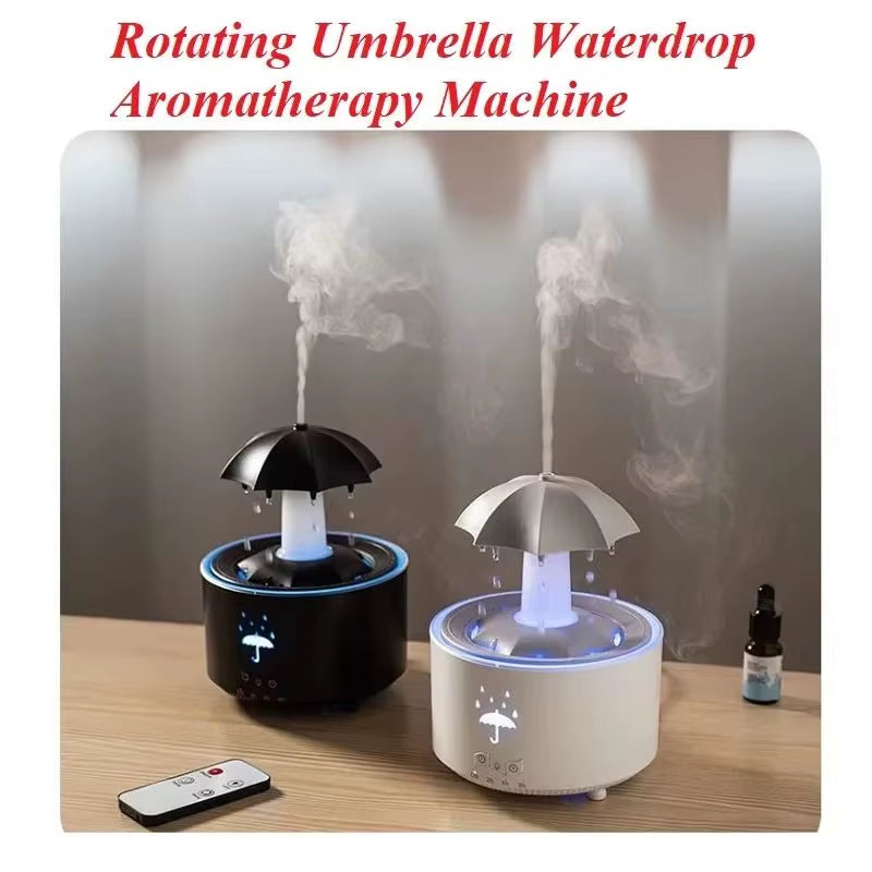 Creative Umbrella Water Drop Air Humidifier and Aromatherapy Diffuser with Colorful Lighting