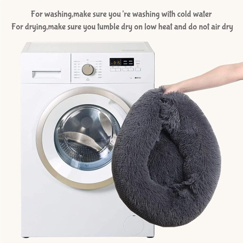 Cat Bed for Indoor Cats,Soft Fluffy Plush Pet Cushion Bed, Anti-Anxiety Calming Dog Donut Cuddler Bed, Self-Warming round Pet Bed for Puppy Small Dogs and Cats