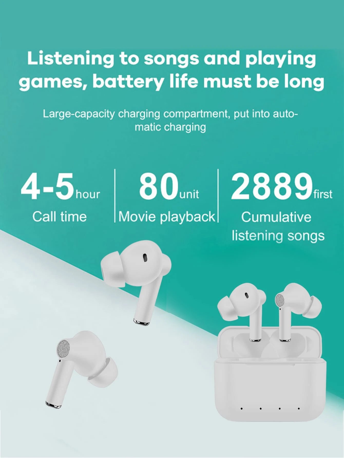 Half-Ear Design Waterproof Sweat Proof Touch Control Sports Gaming Wireless Earphone
