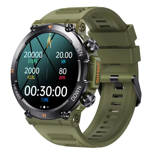 K56Pro Men's Smart Watch with Heart Rate Monitor, Bluetooth Connectivity, 400mAh Long Battery Life, 1.39-Inch HD Display for Outdoor Activities