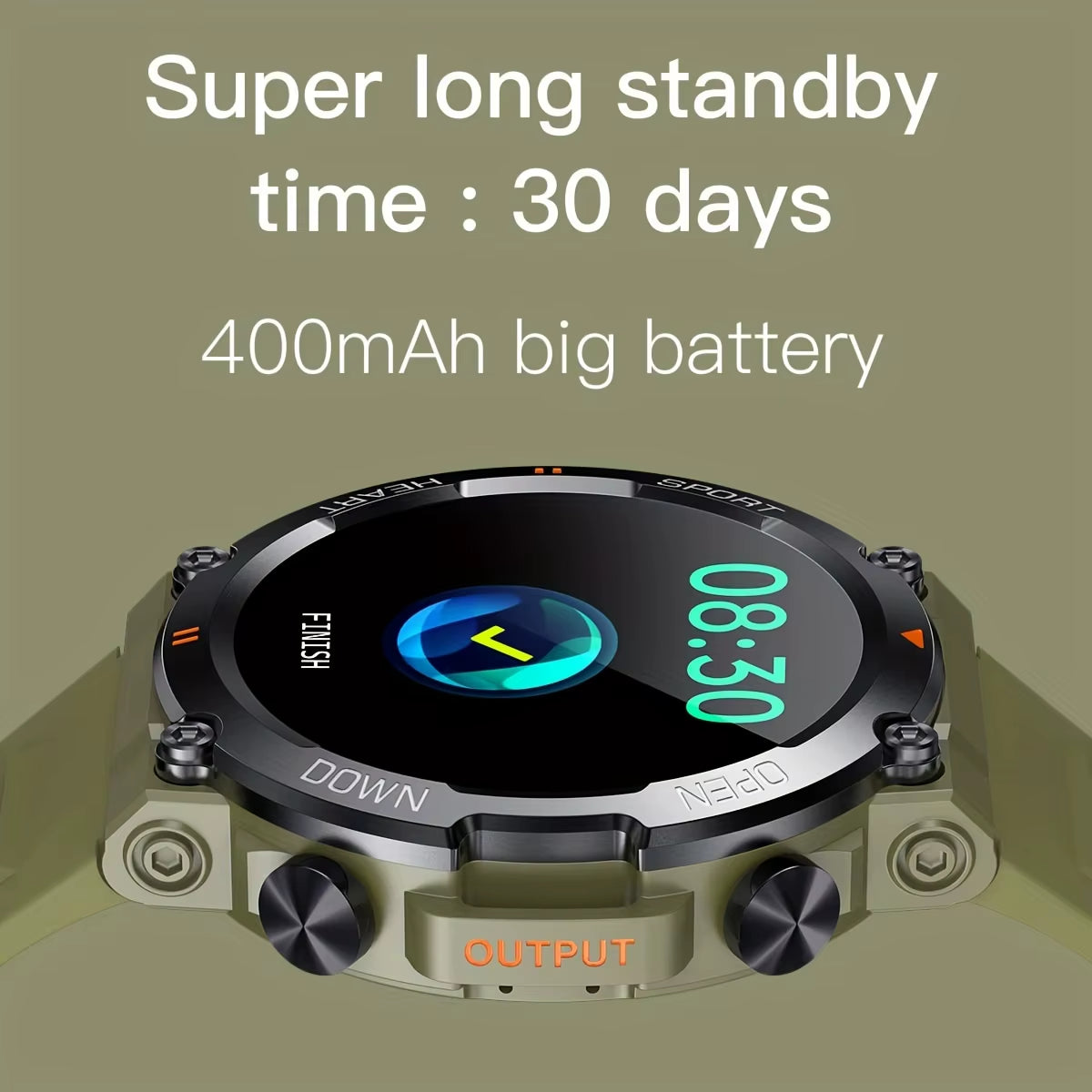 K56Pro Men's Smart Watch with Heart Rate Monitor, Bluetooth Connectivity, 400mAh Long Battery Life, 1.39-Inch HD Display for Outdoor Activities