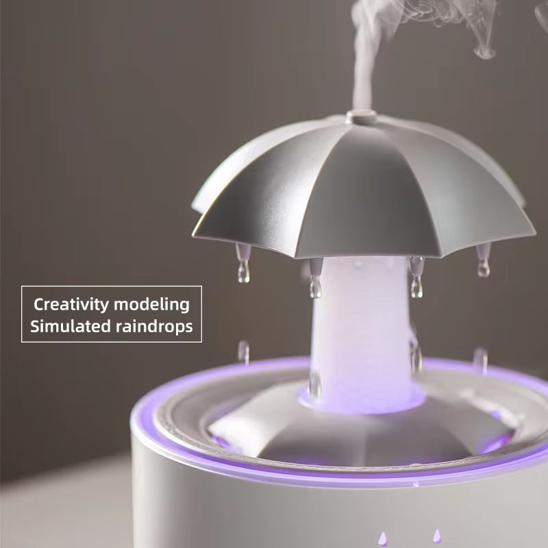Creative Umbrella Water Drop Air Humidifier and Aromatherapy Diffuser with Colorful Lighting