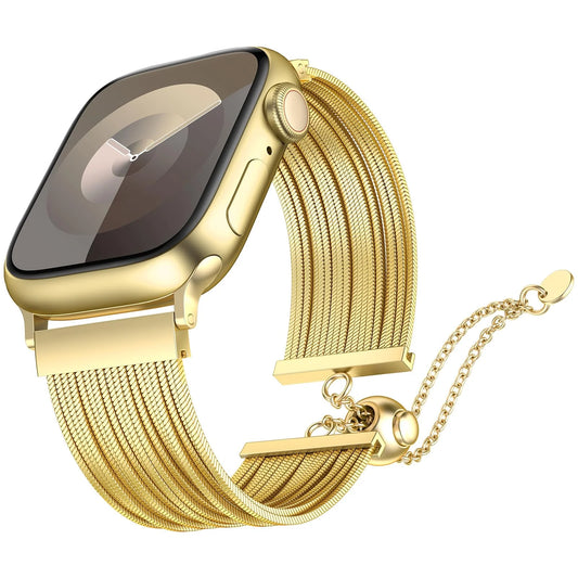 Compatible with Apple Watch Band Women 38Mm 40Mm 41Mm 44Mm 42Mm 45Mm 49Mm, Dressy Stainless Steel Tassel Strap Metal Chain Bracelet for Iwatch Bands Ultra SE Series 9 8 7 6 5 4 3 2 1